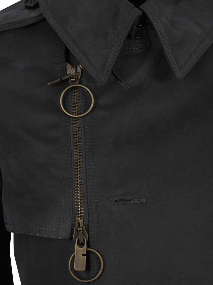 Double-Breasted Tailored Coat With Asymmetrical Collar