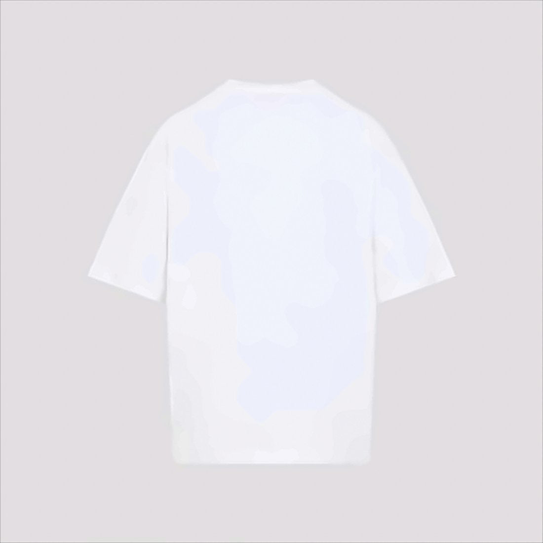 White Short-Sleeve T-Shirt with Floral Graphic Design