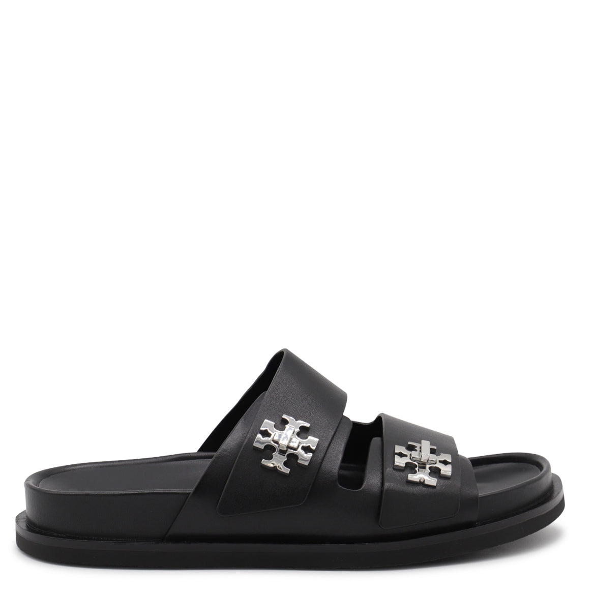 Black Leather Flats