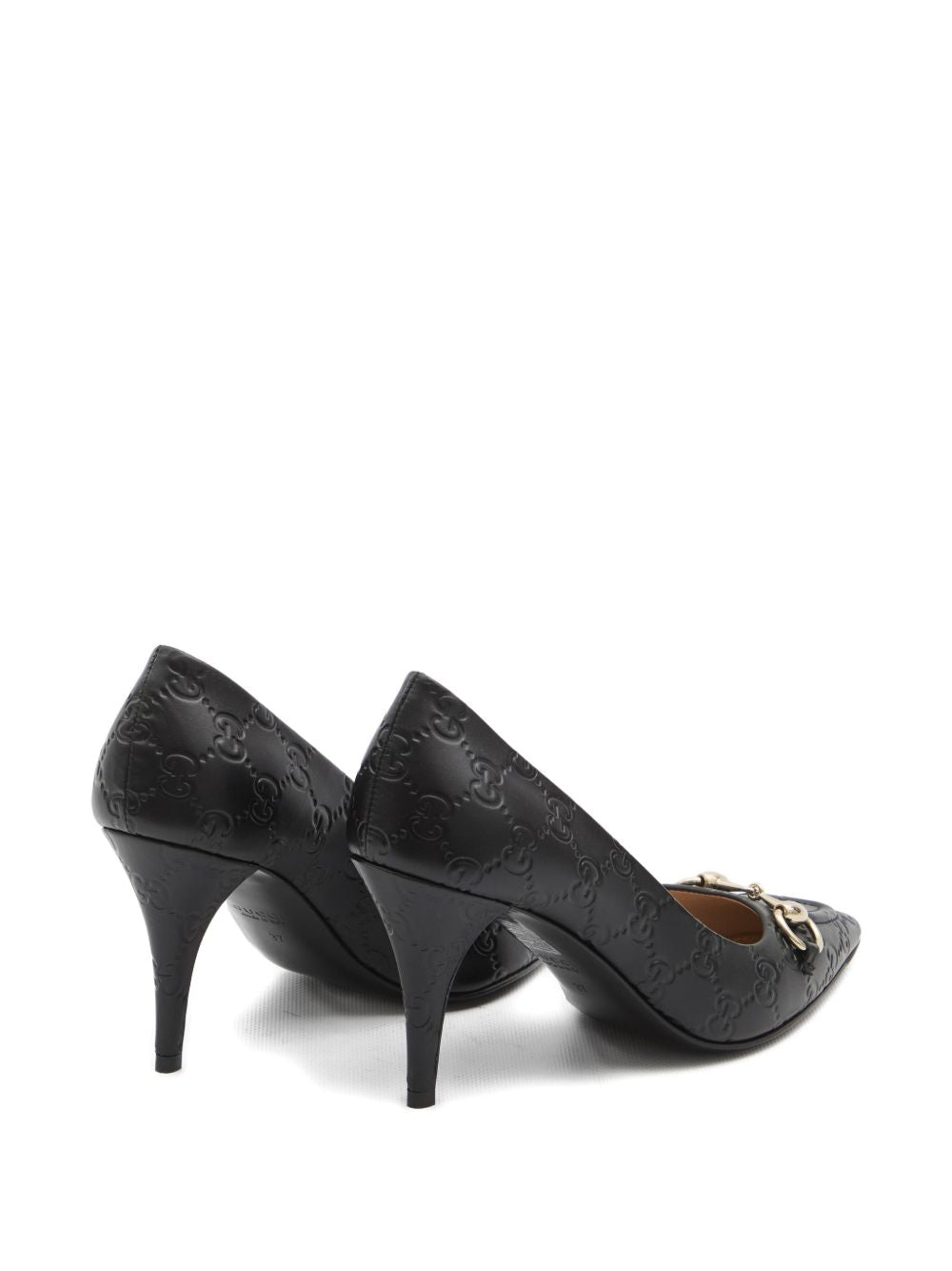 Pointed-Toe Pumps With Embossed Leather