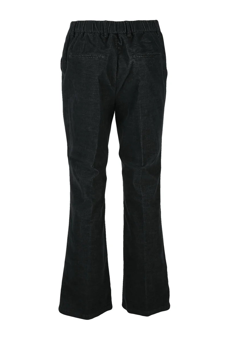 Straight-Leg Black Trousers with Mid-Rise Waist