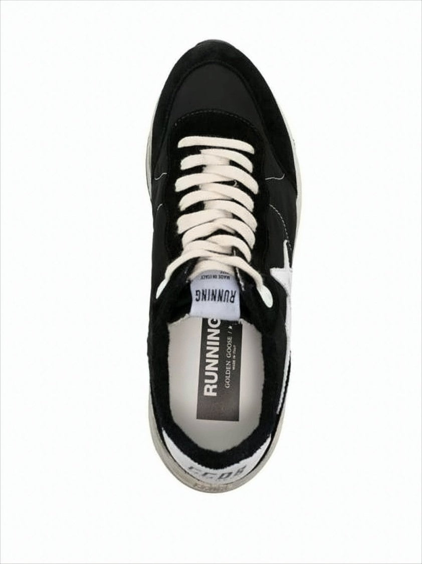 Black Suede Sneakers with Signature Star Accent