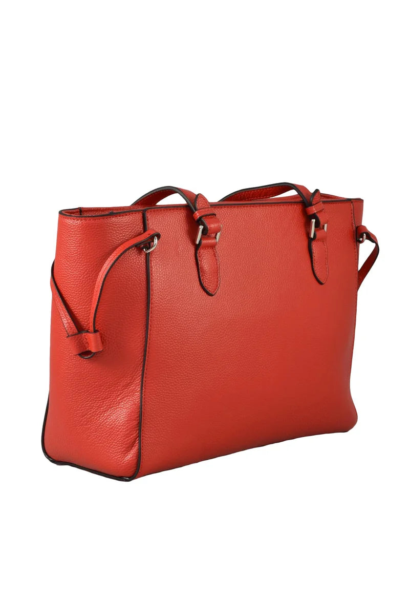 Leather Shopper - Red