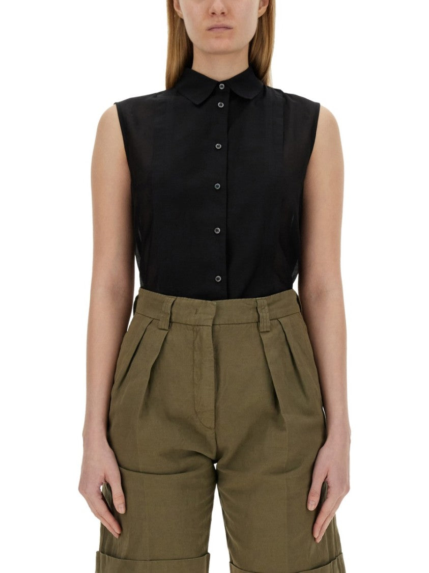 Sleeveless Silk Blend Shirt