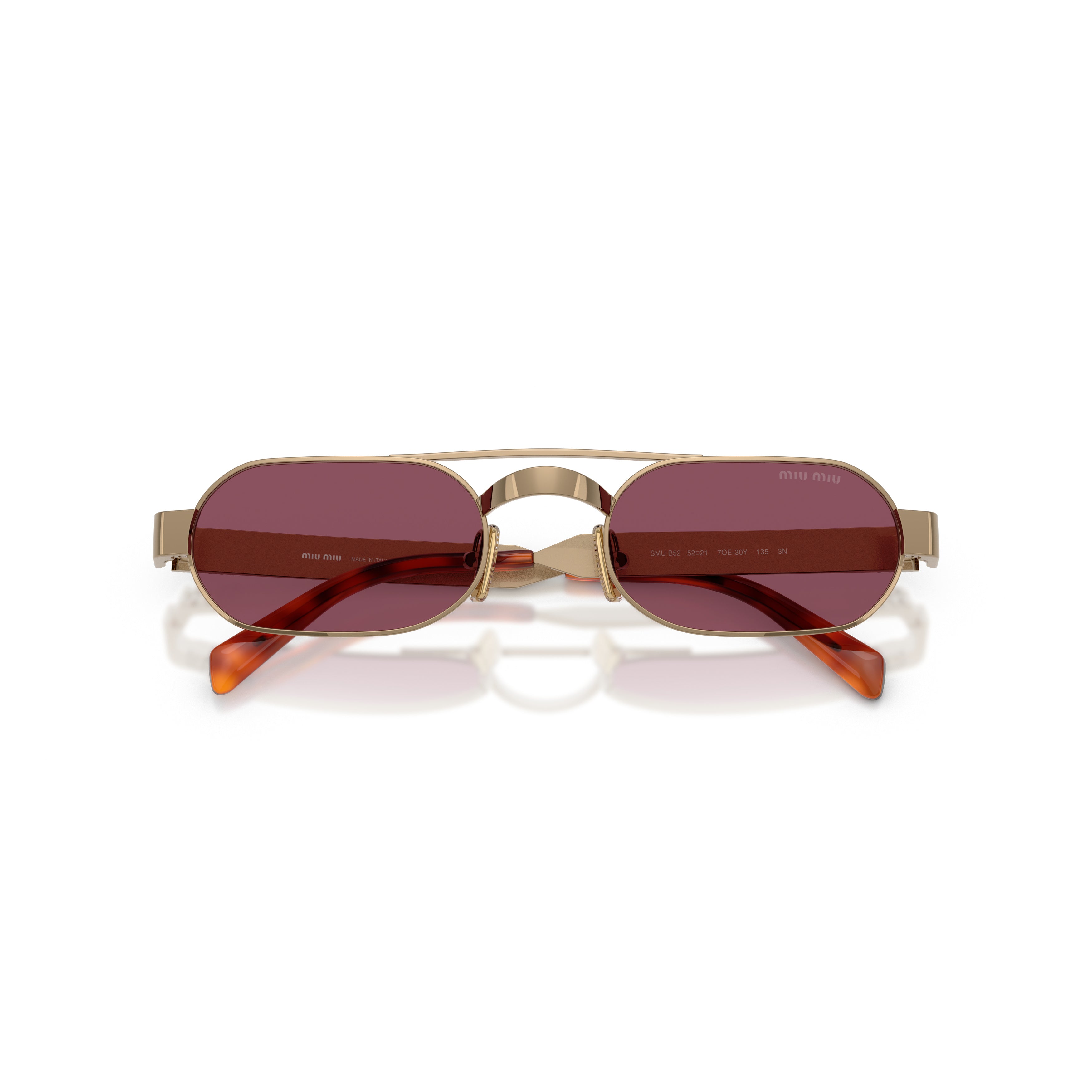 Gold-tone Metal Frame Sunglasses with Oval Lenses