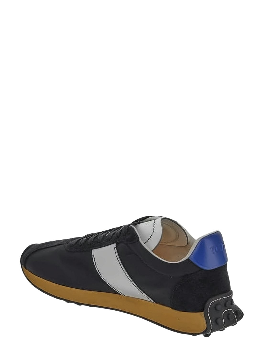 Black Sneakers with Suede and Fabric Accents