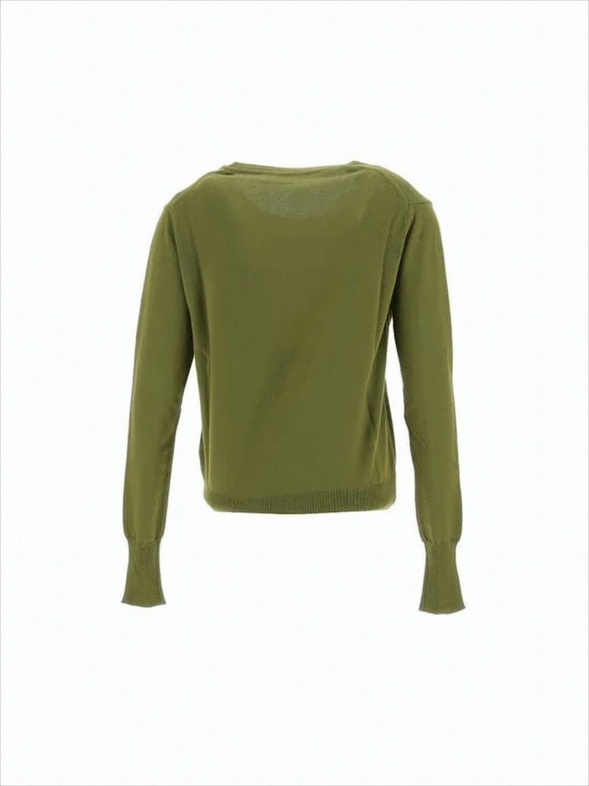 Cropped Knit Sweater with Embroidered Emblem