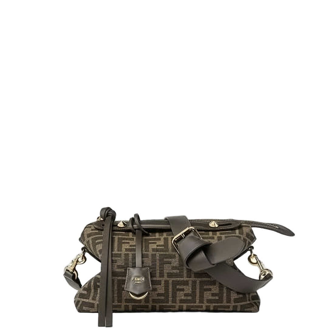 Rectangular Monogram Crossbody Bag with Gold-tone Accents