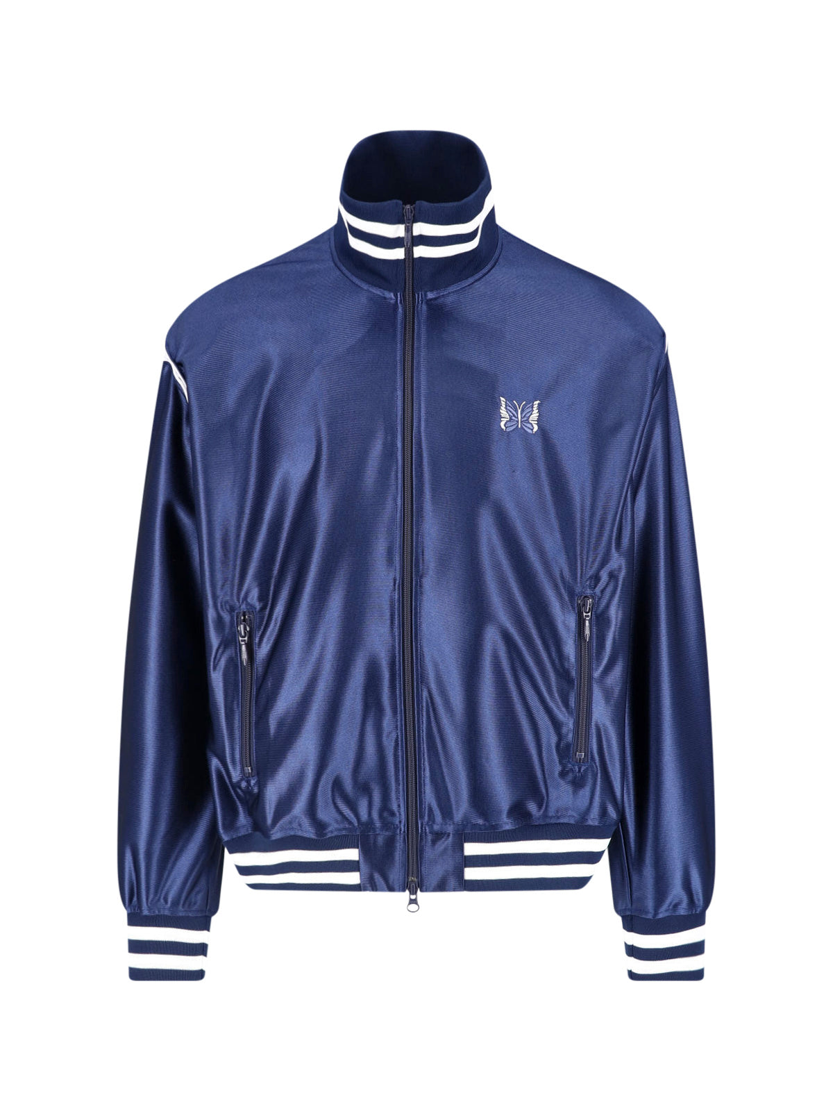 Navy High Collar Butterfly Track Jacket