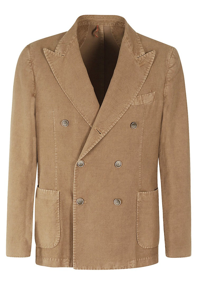 Double Breasted Jacket Linen Cotton Armoured