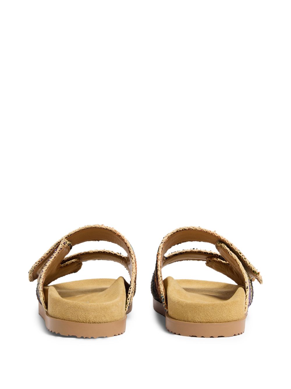 Multicolored Woven Slide Sandals