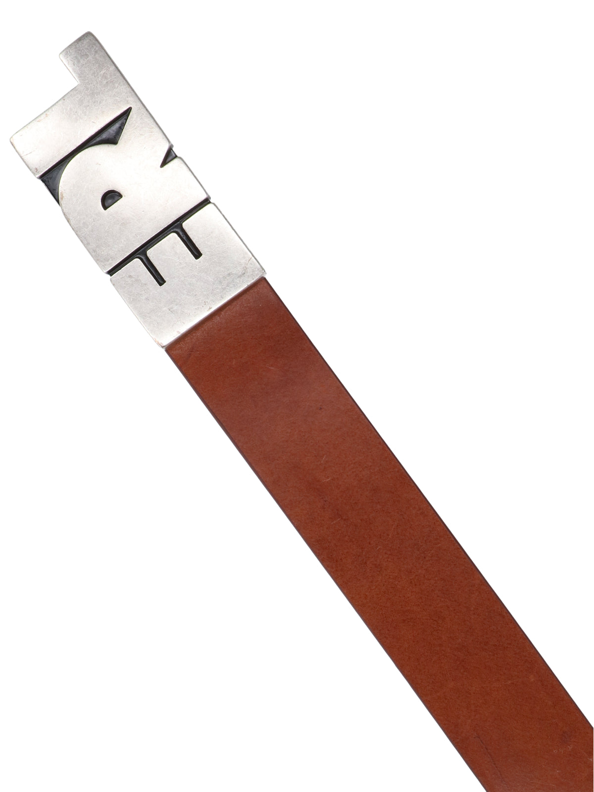 Calf Leather Belt With Adjustable Silver-Tone Erl Buckle