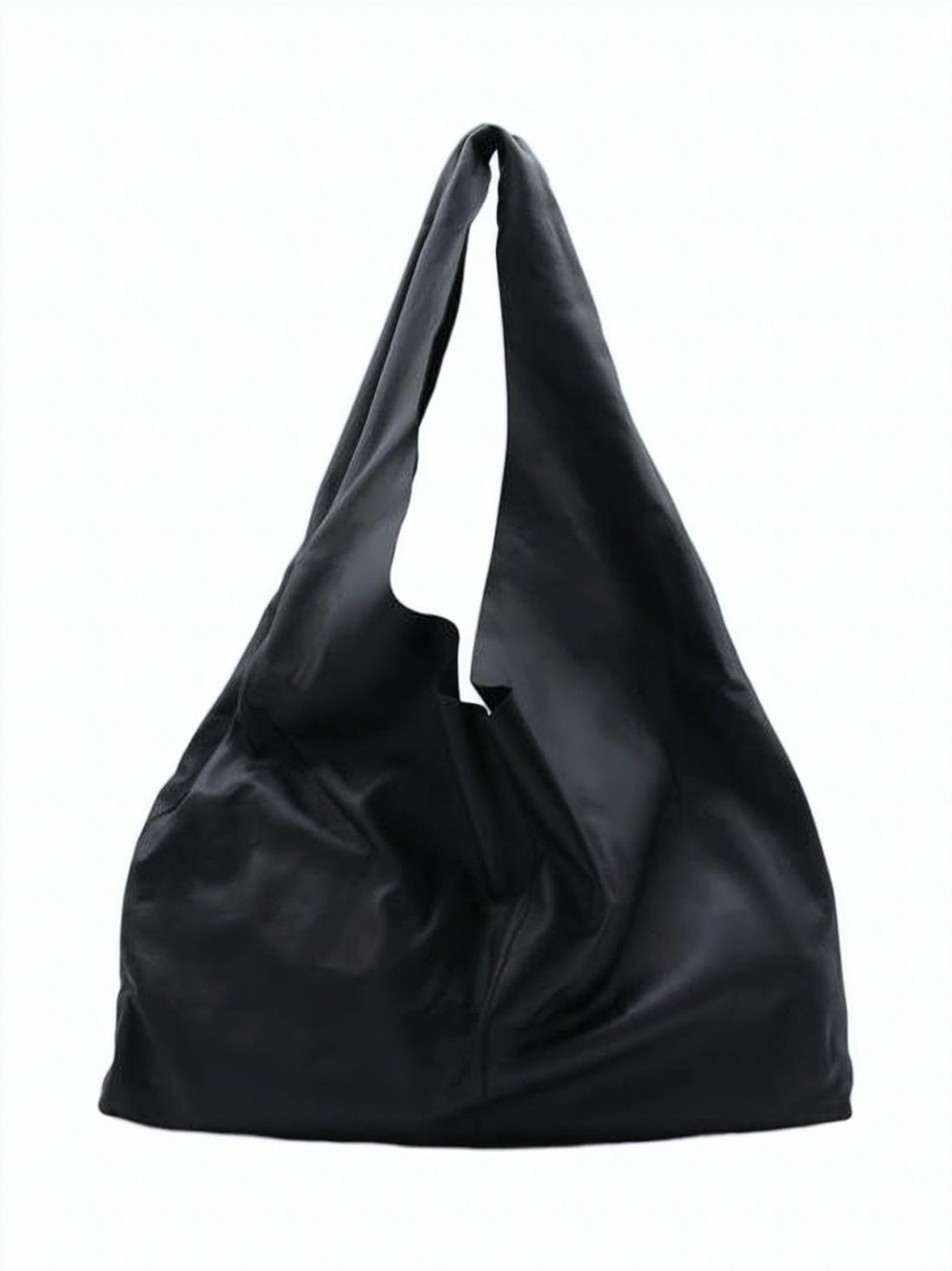Slouchy Black Leather Shoulder Bag