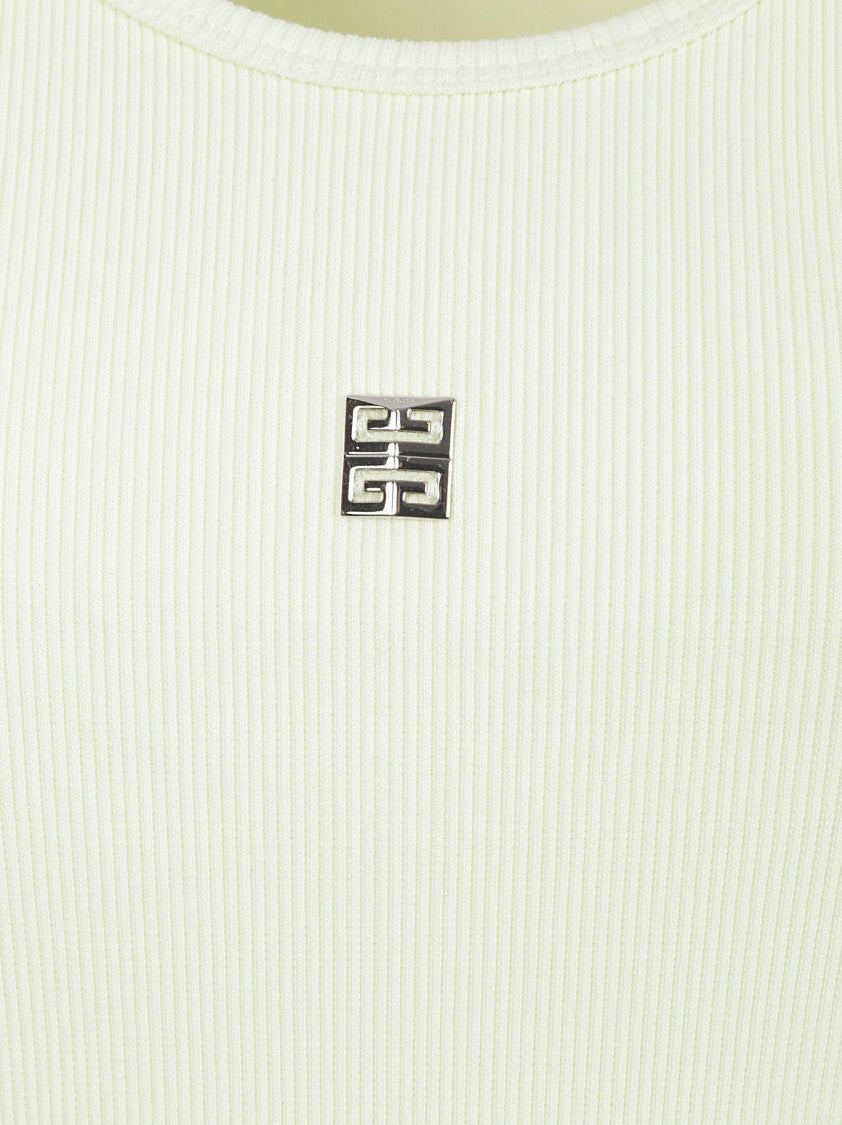 Sleeveless Ribbed Dress With Subtle Logo Detail