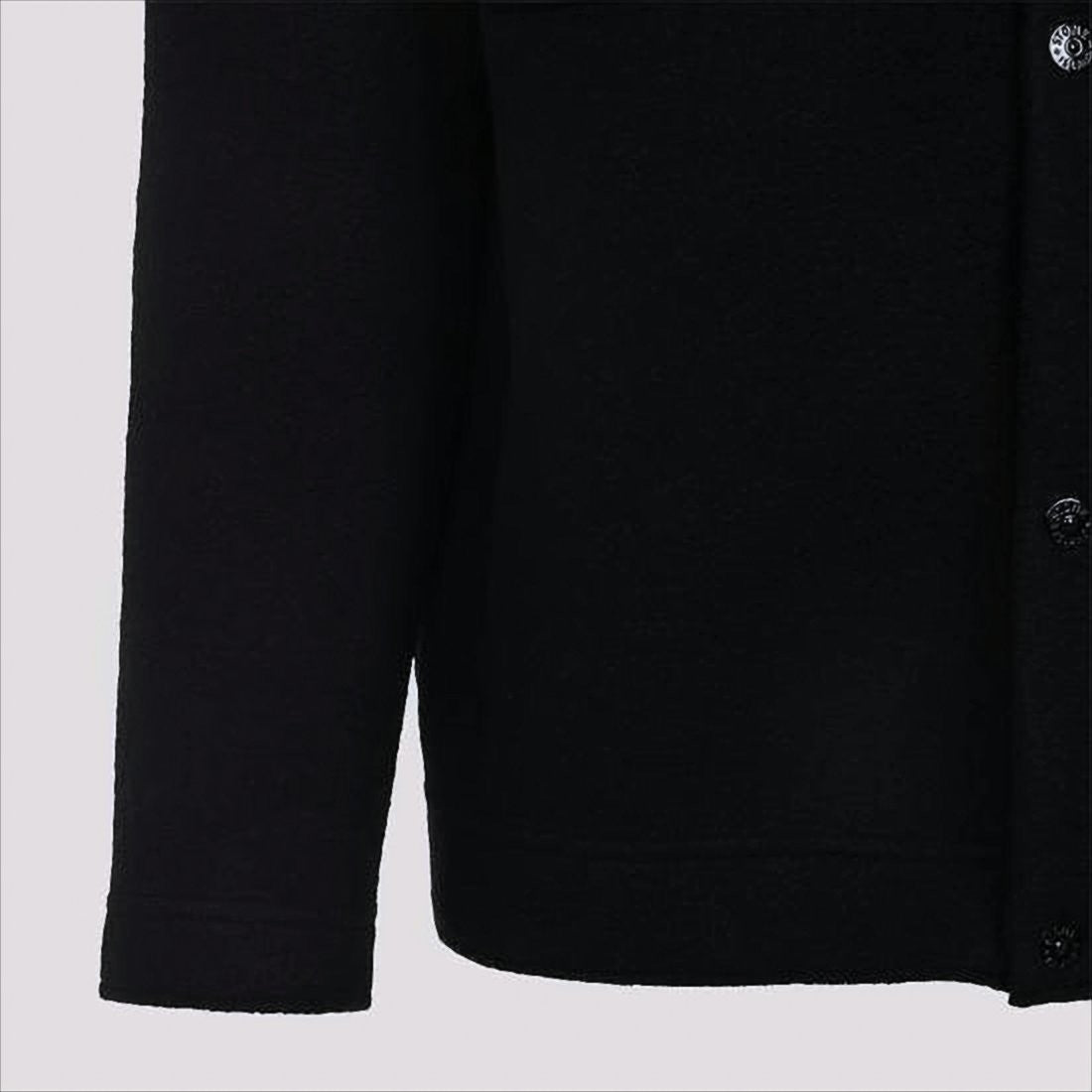 Classic Black Wool Jacket with Shirt-Style Design