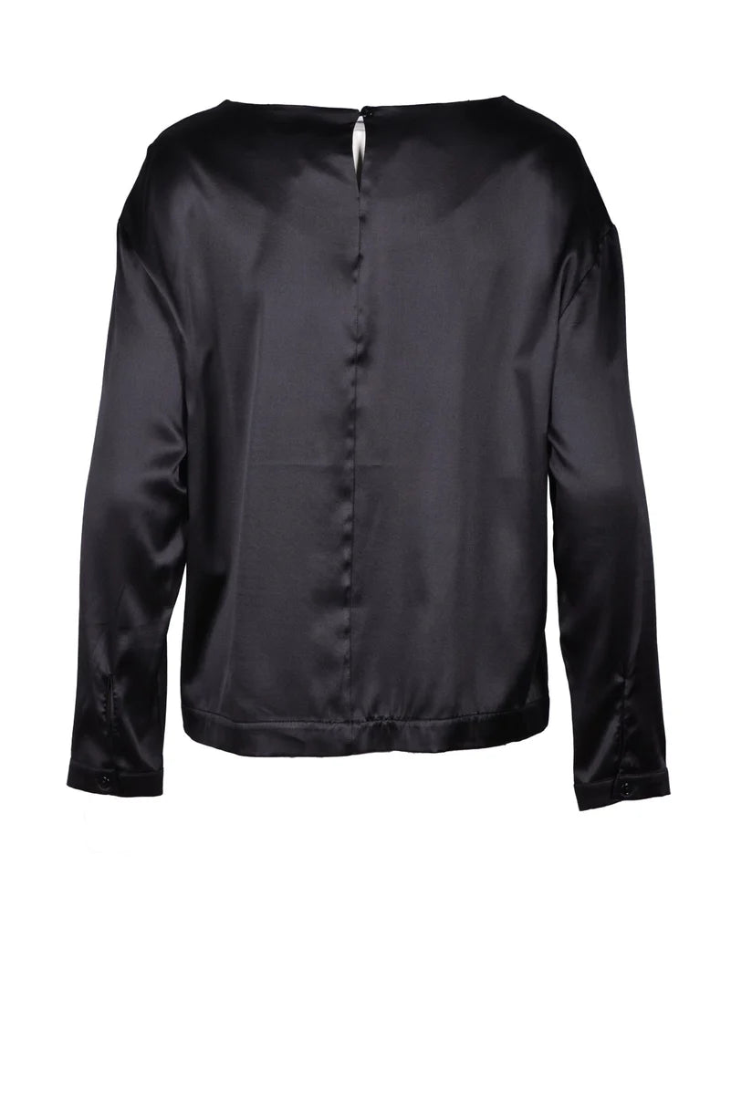 Silk Stretch Blouse - Black