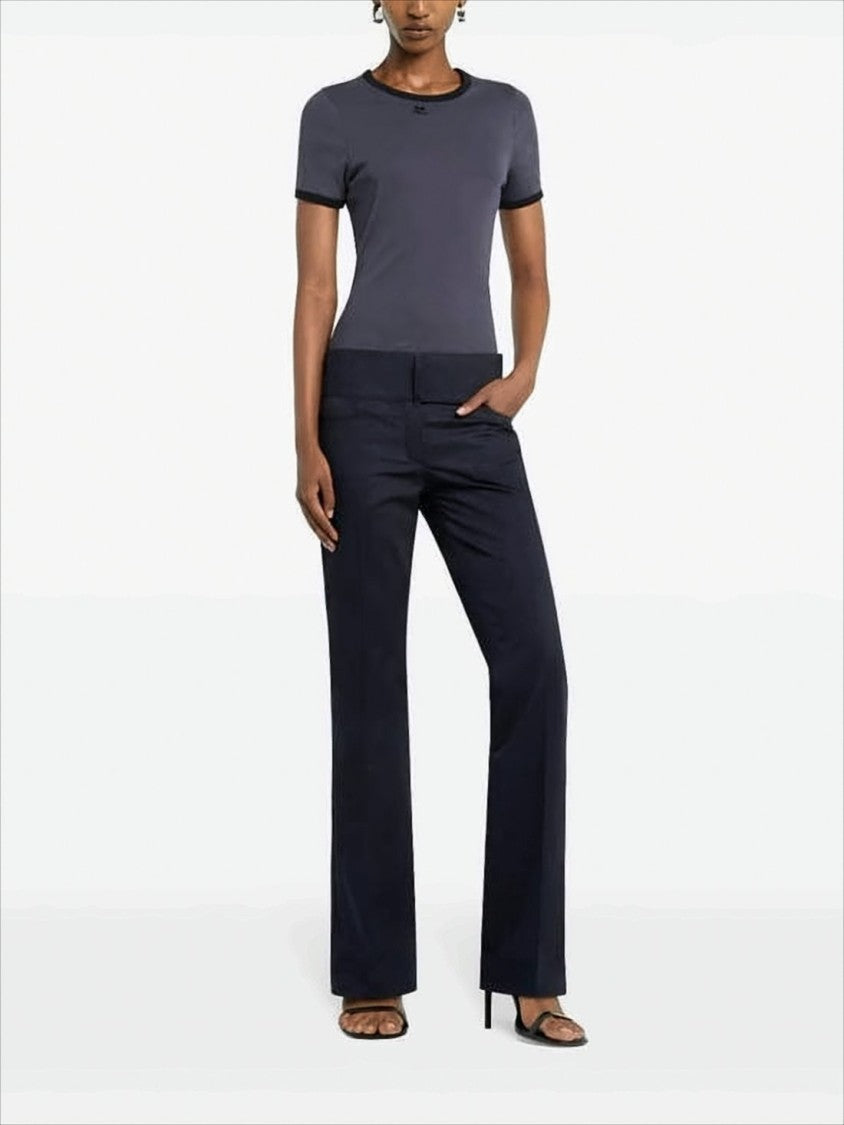 Fitted Short-Sleeve T-Shirt with Contrasting Trim