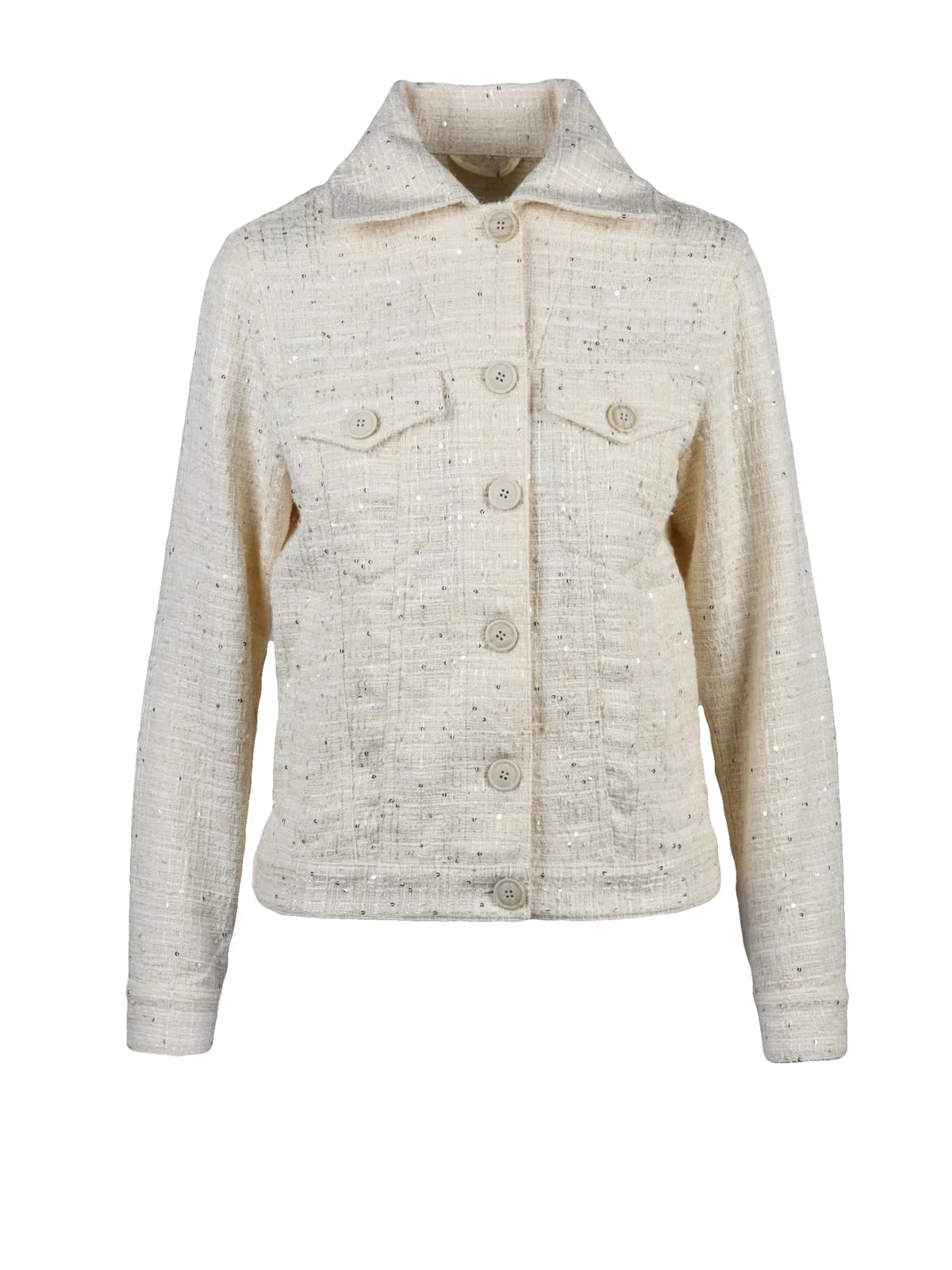 White Cotton Bouclé Short Jacket