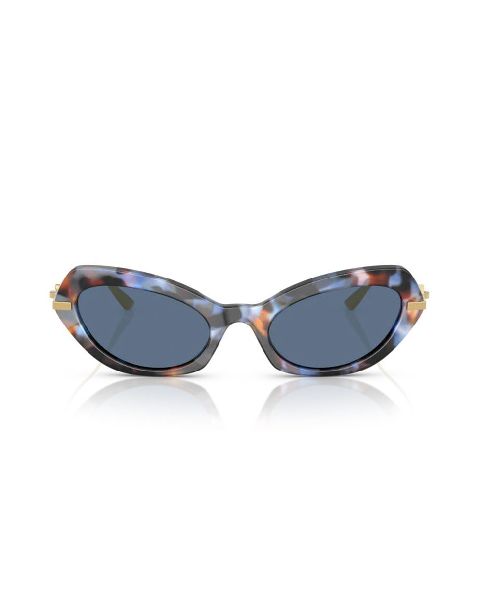 Narrow Cat-Eye Sunglasses With Metal Temples