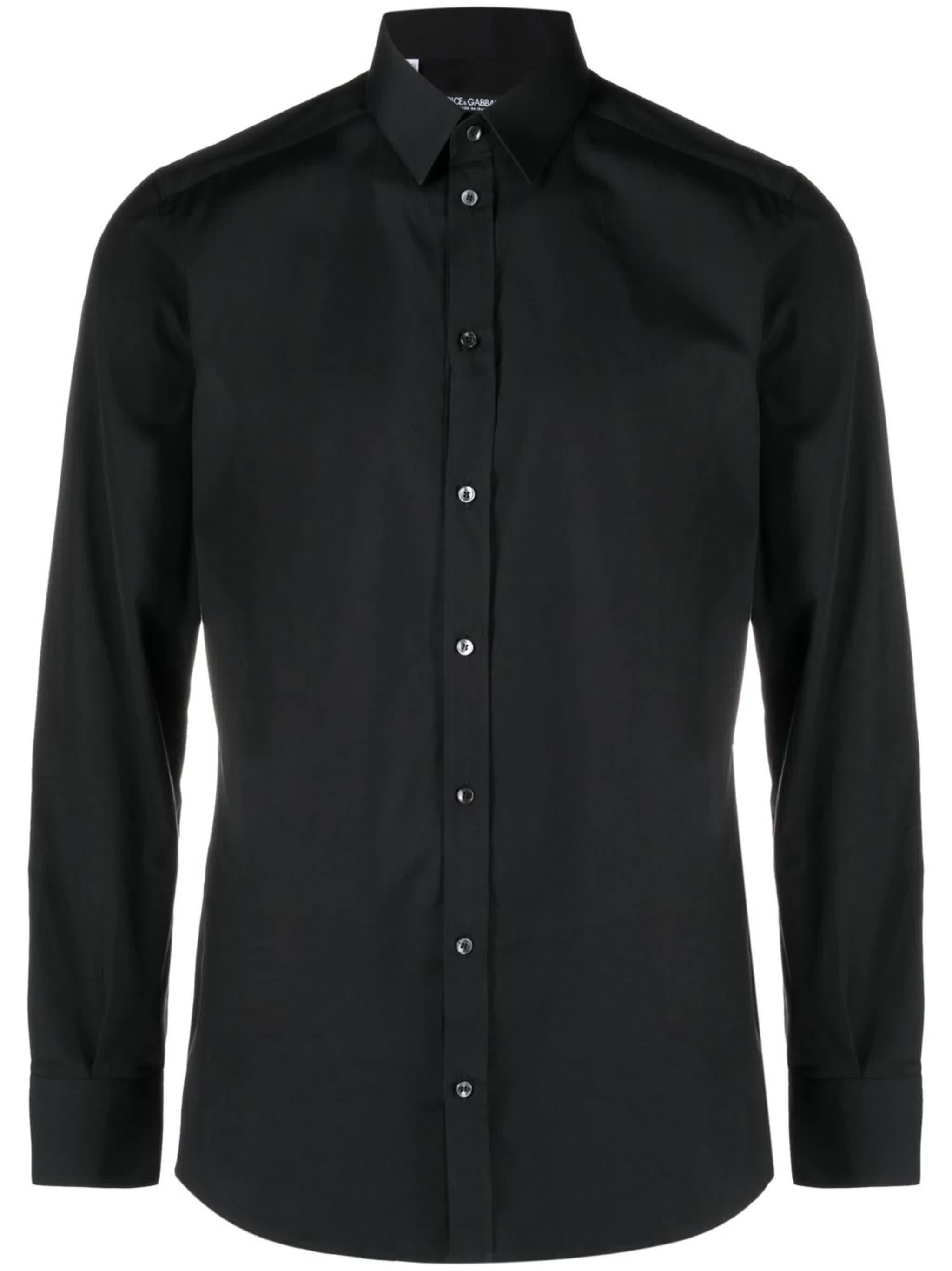 Fitted White Pointed Collar Cotton Shirt