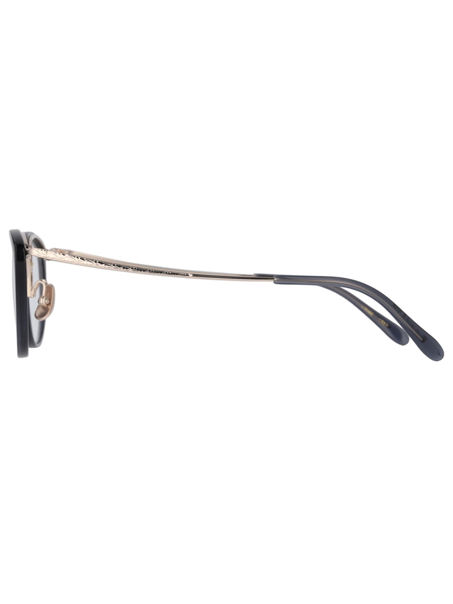 Cat-Eye Black Acetate Optical Frames with Gold Accents