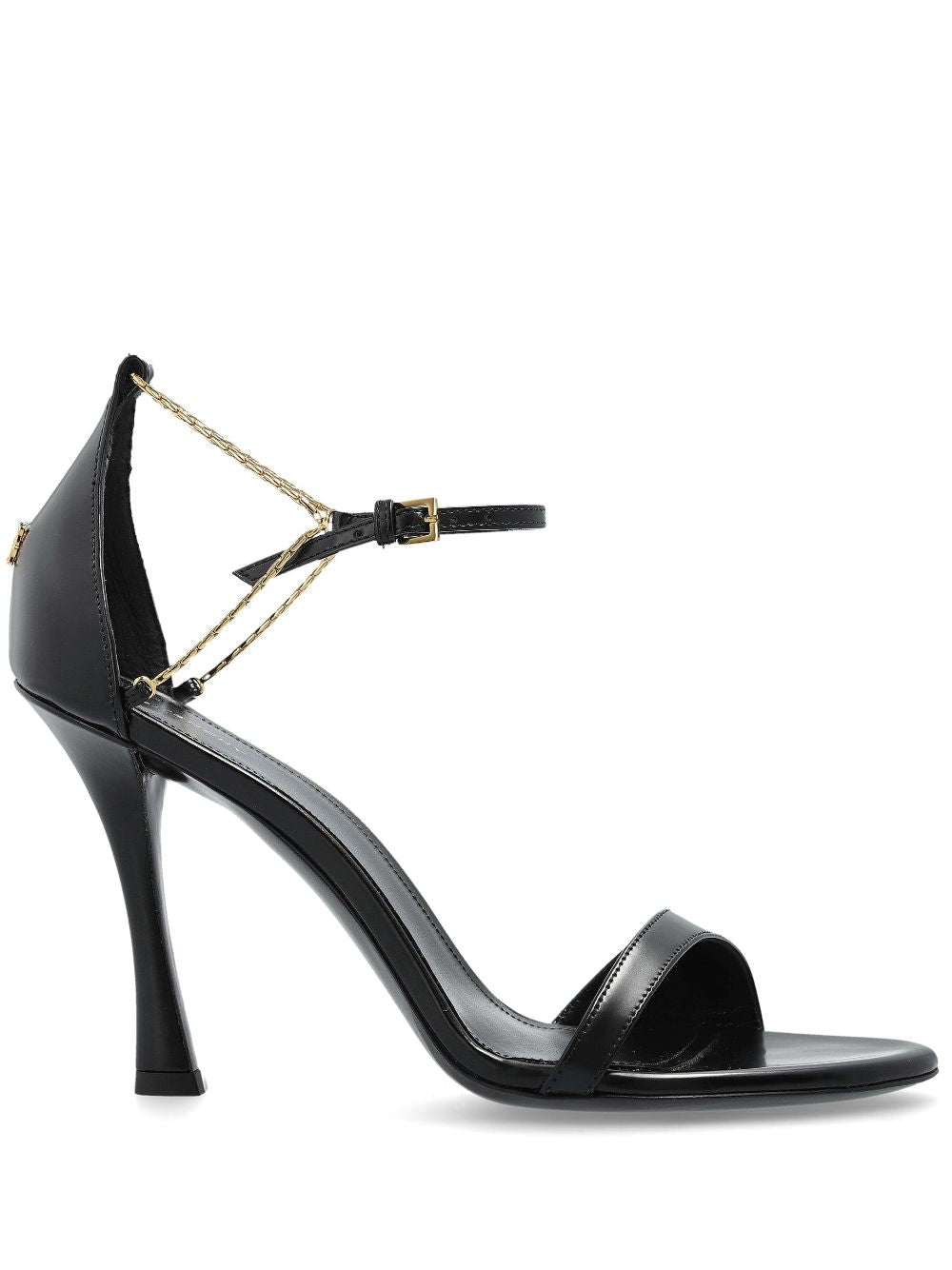 High-Heeled Sandals with Chain-Link Detailing