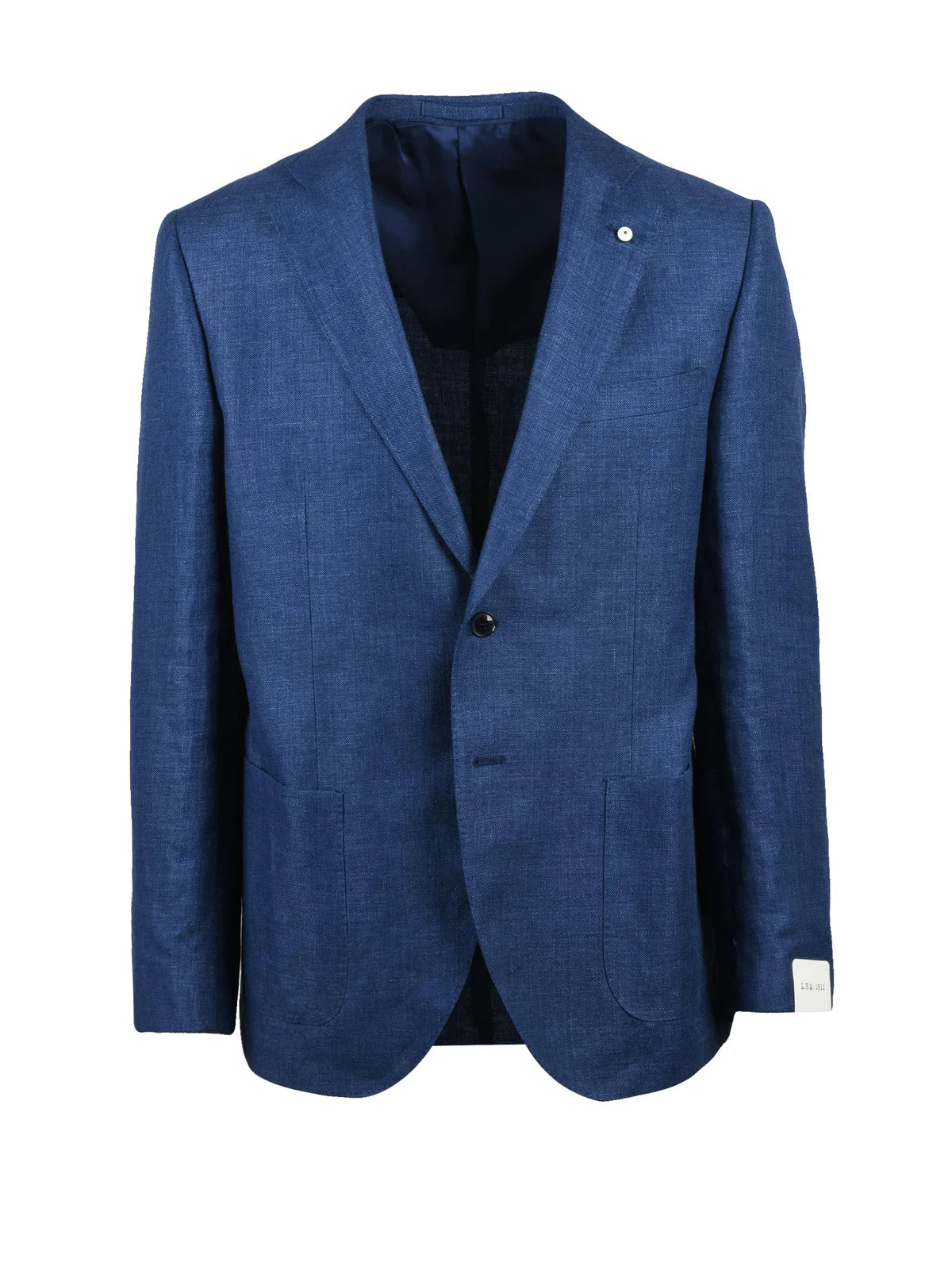 Royal Blue Linen Wool Rounded Jacket