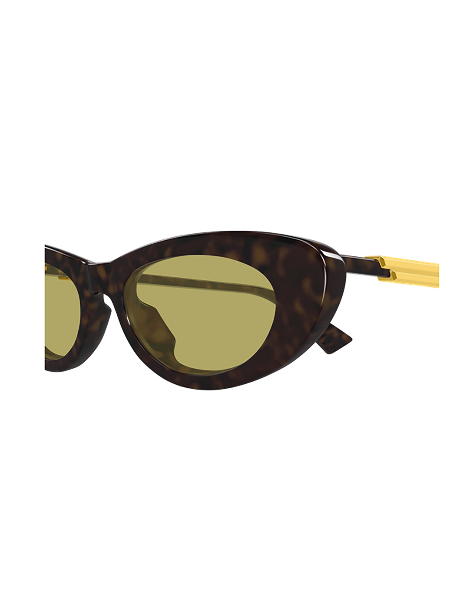 Cat-Eye Tortoiseshell Sunglasses with Gold Accents
