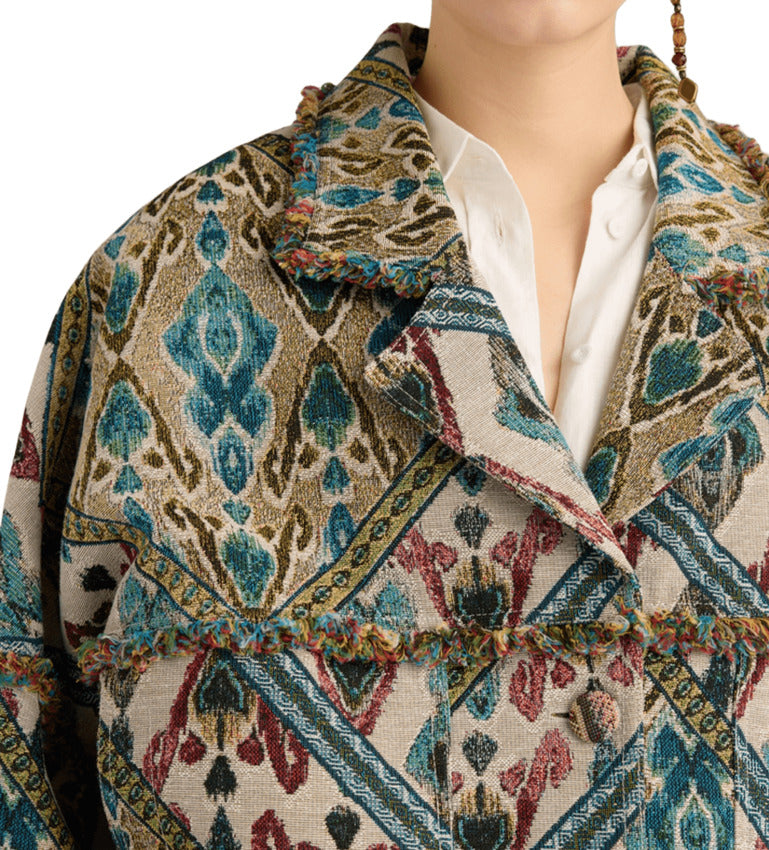 Multicolour Jacquard Coat