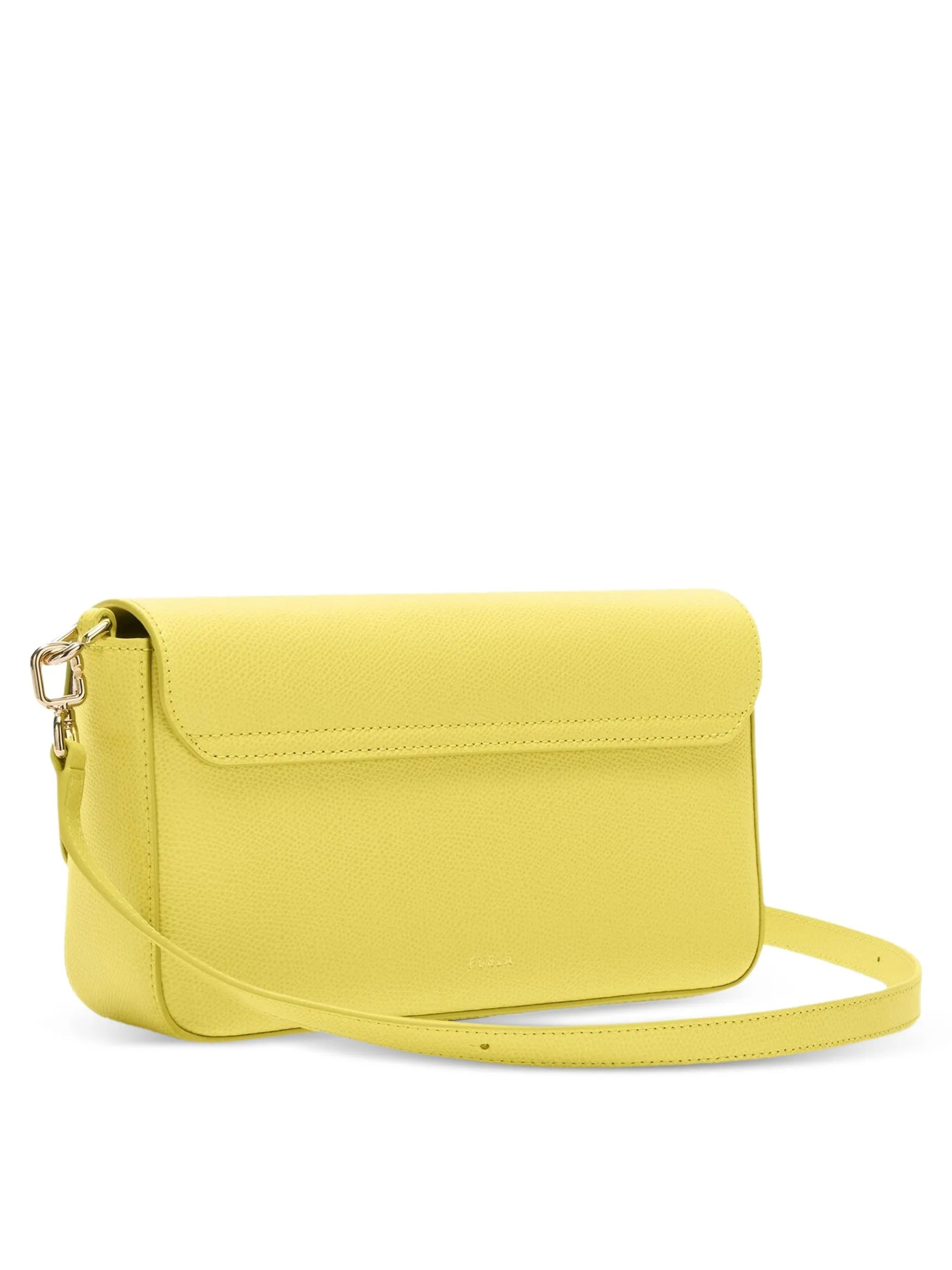 Iride S Rectangular Soft Yellow Leather Bag