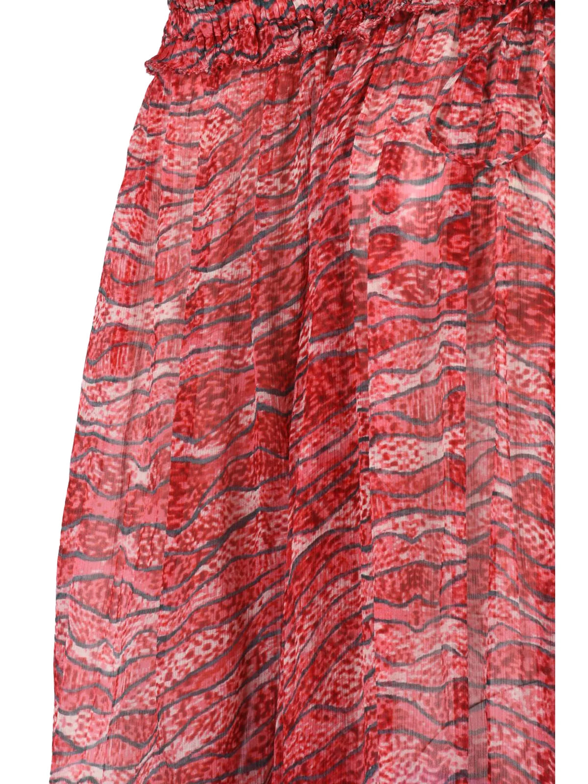 Voile Blouse - Red/Beige
