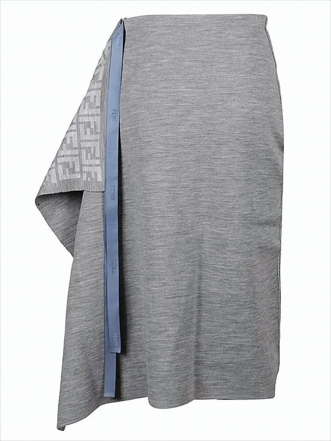 Midi Skirt with Draped Overlay