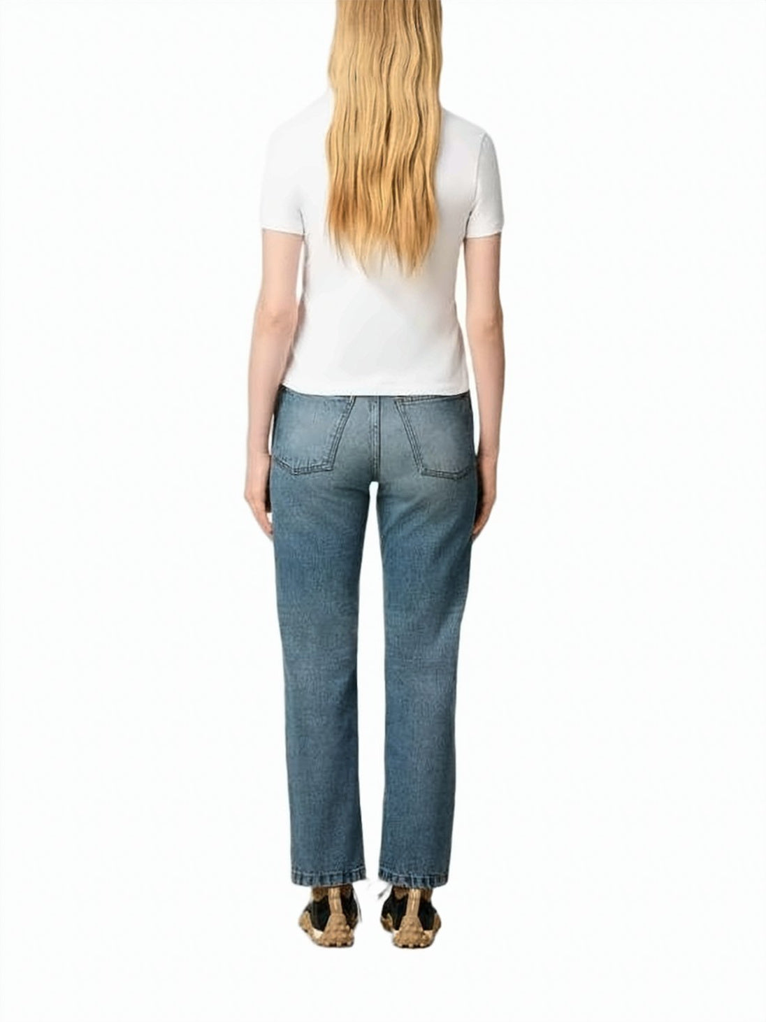 Cropped Cotton T-Shirt with Heart Logo