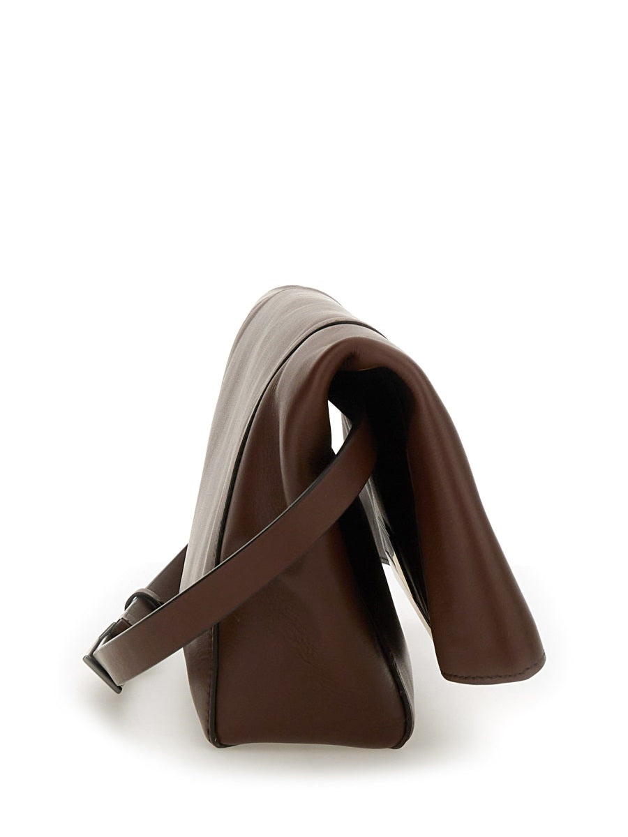 Medium Clutch with Clasp Closure in Calf Leather