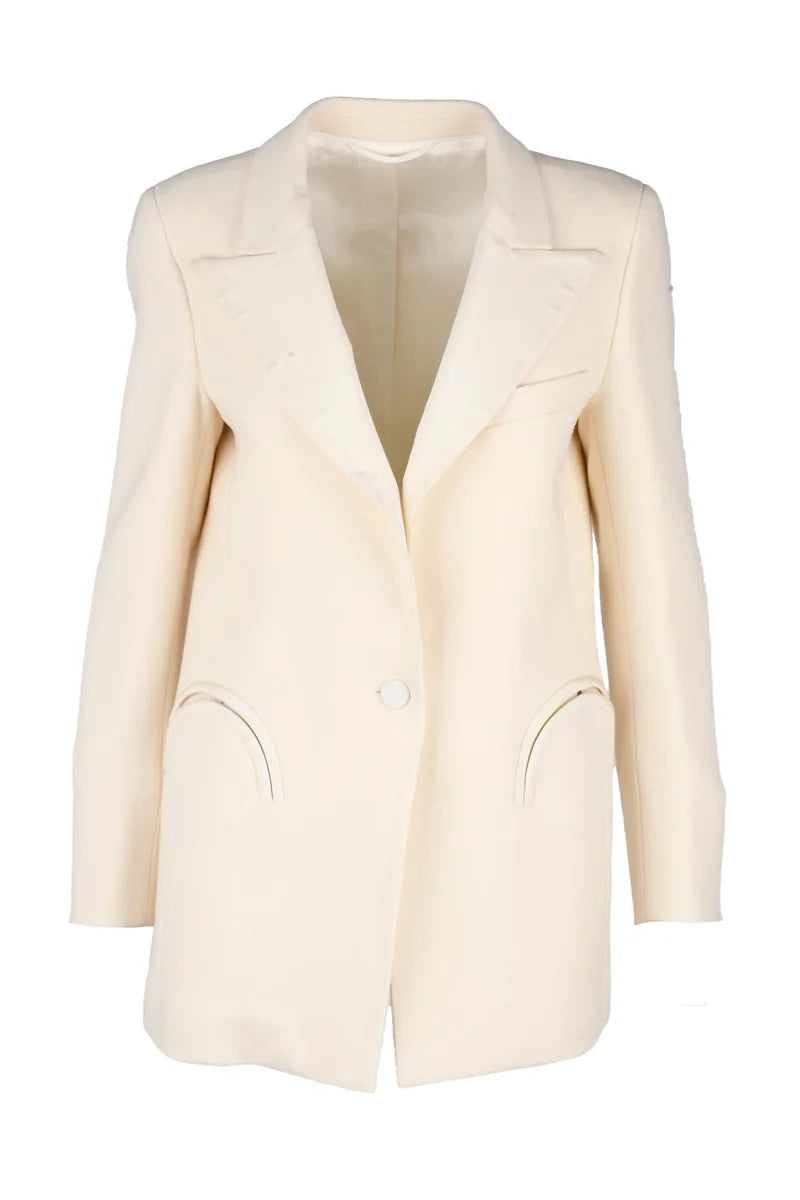 Long Jacket in Virgin Wool - White