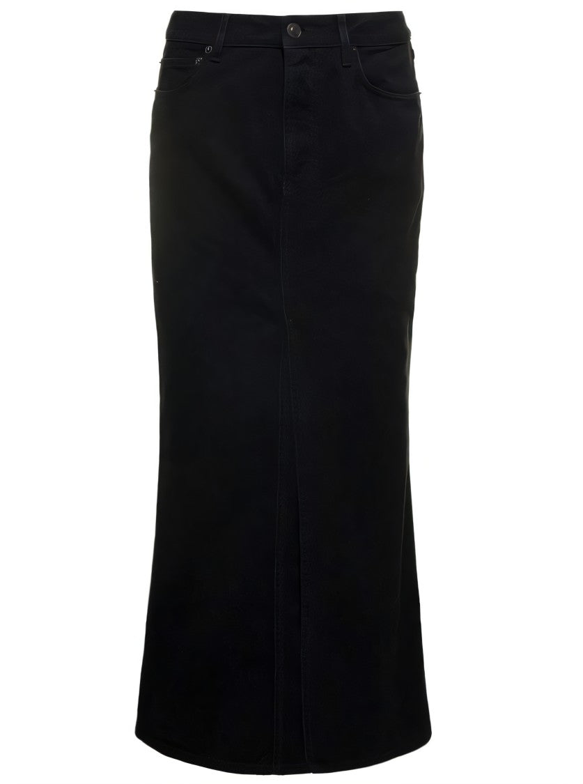 Form-Fitting Midi Skirt With Front Slit