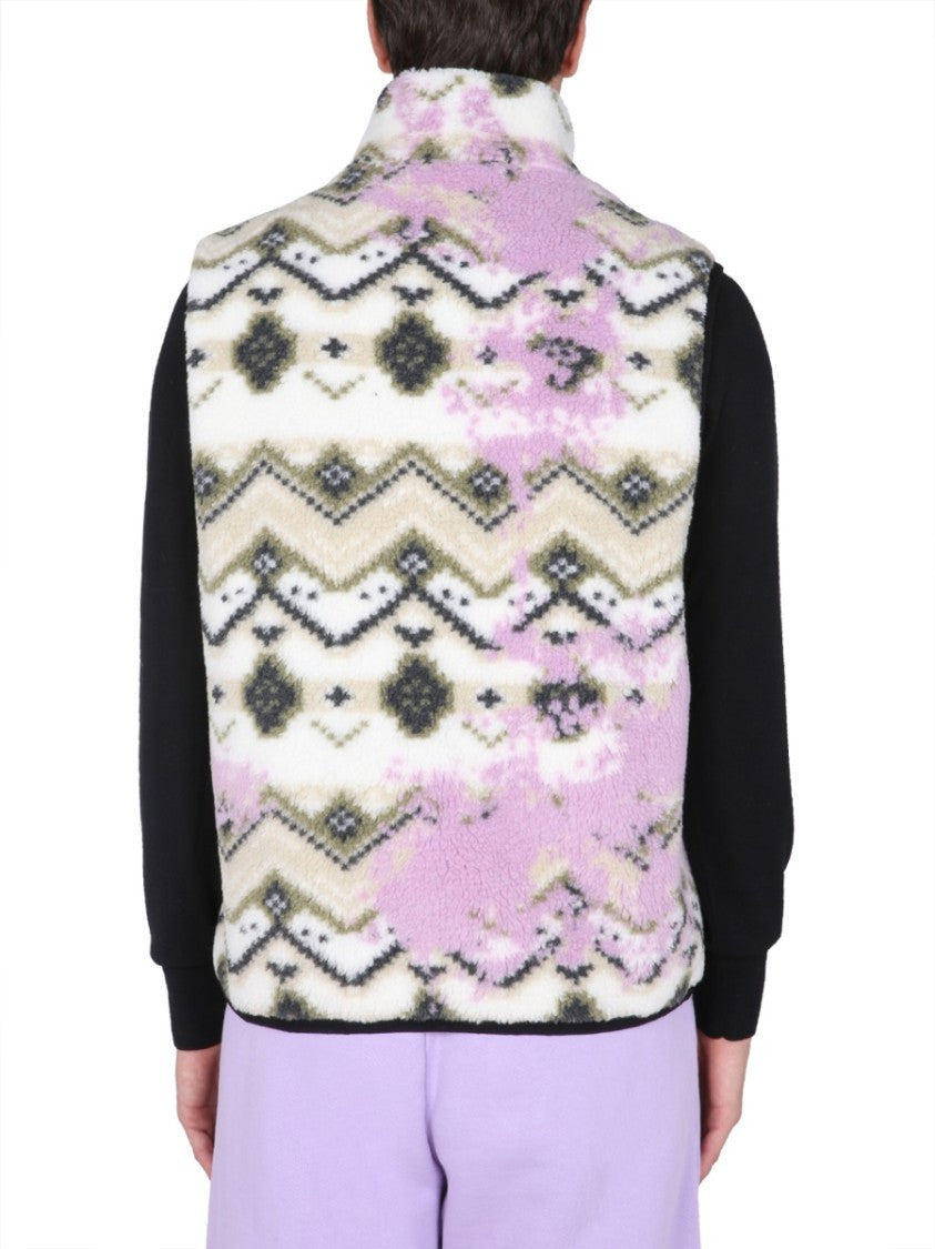 Textured Fleece Sherpa Vest