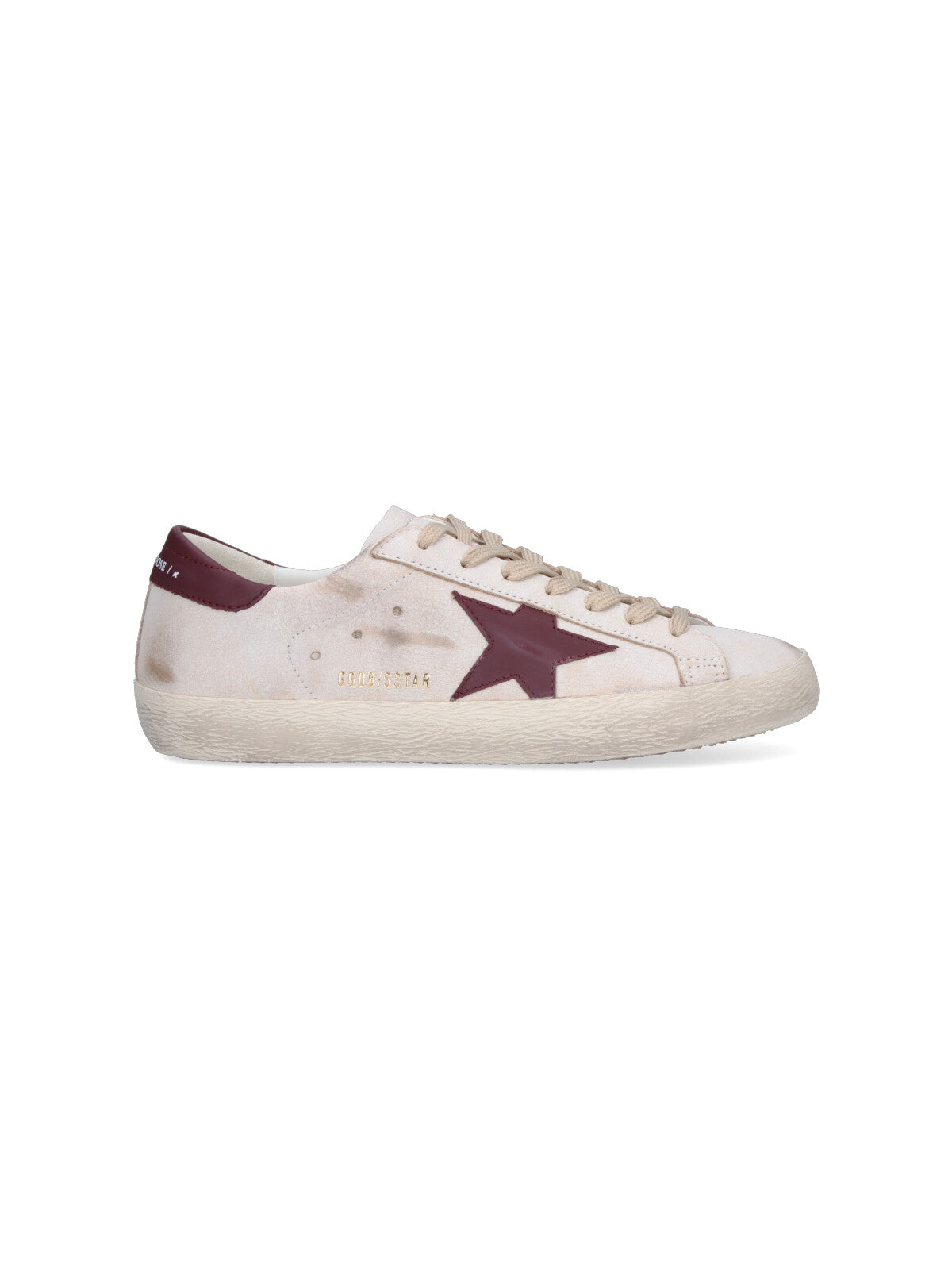 White Super-Star Distressed Leather Low-Top Sneakers