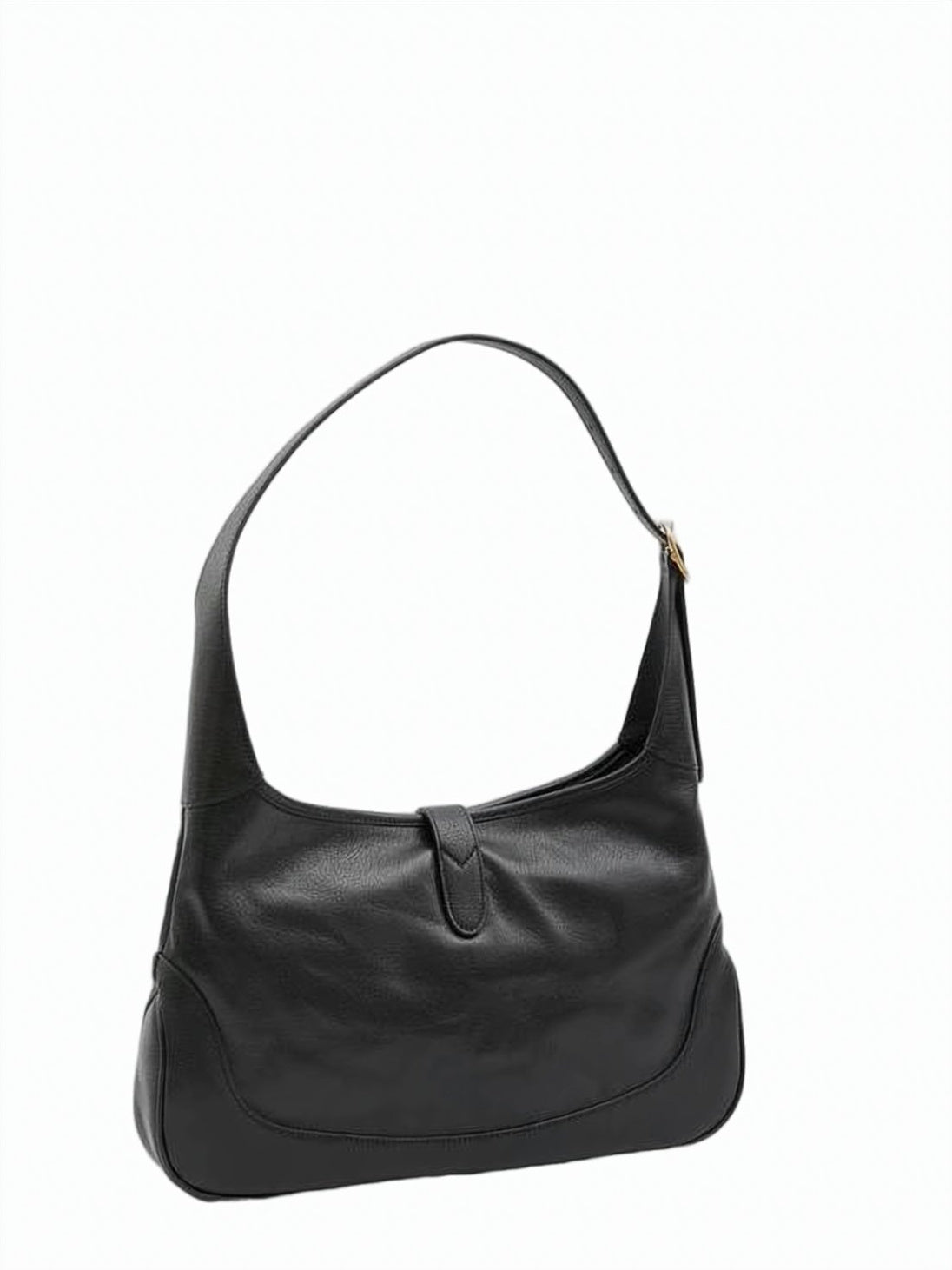 Medium Shoulder Bag in Smooth Black Cowhide