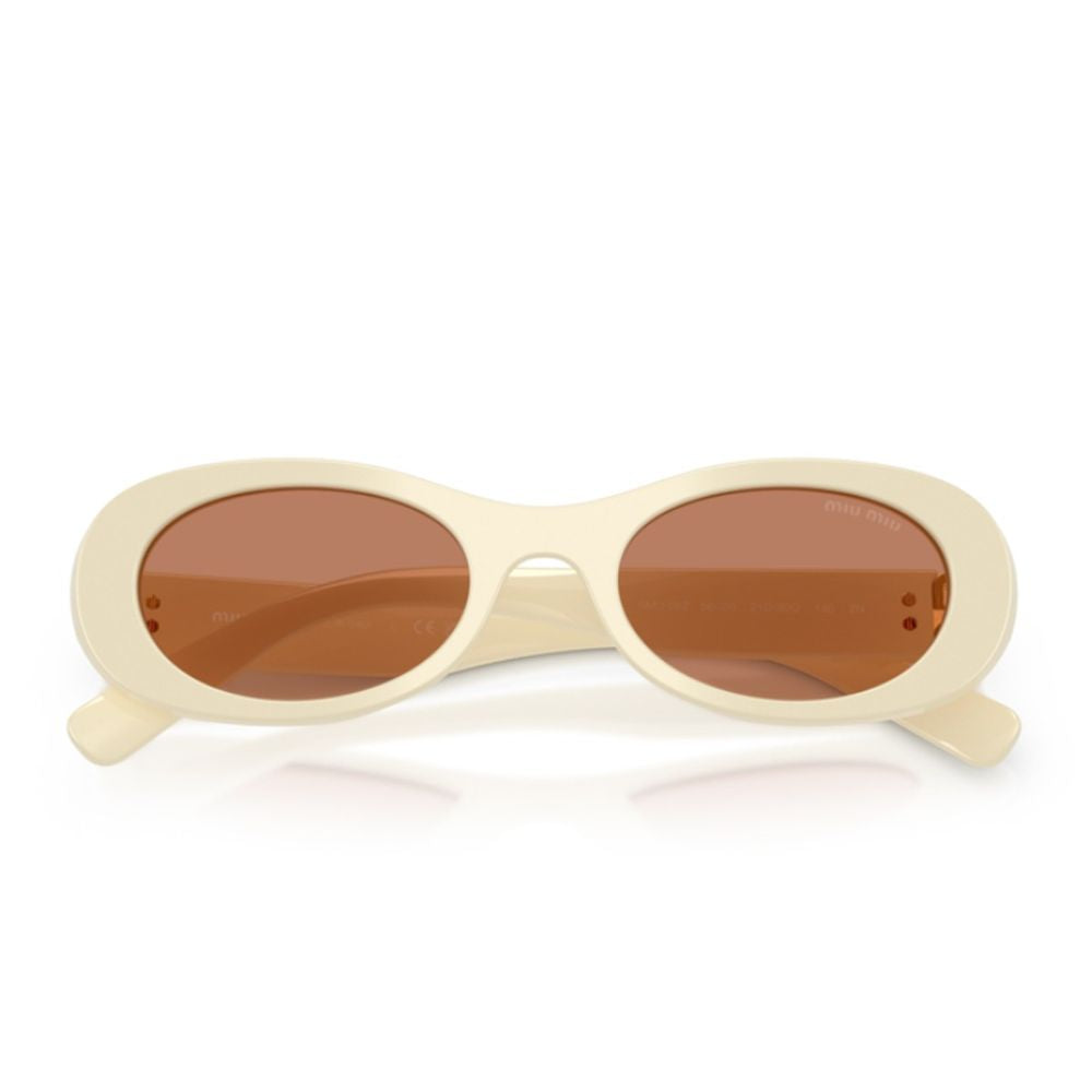 Bold Oversized Oval Sunglasses with Gold Logo Detail