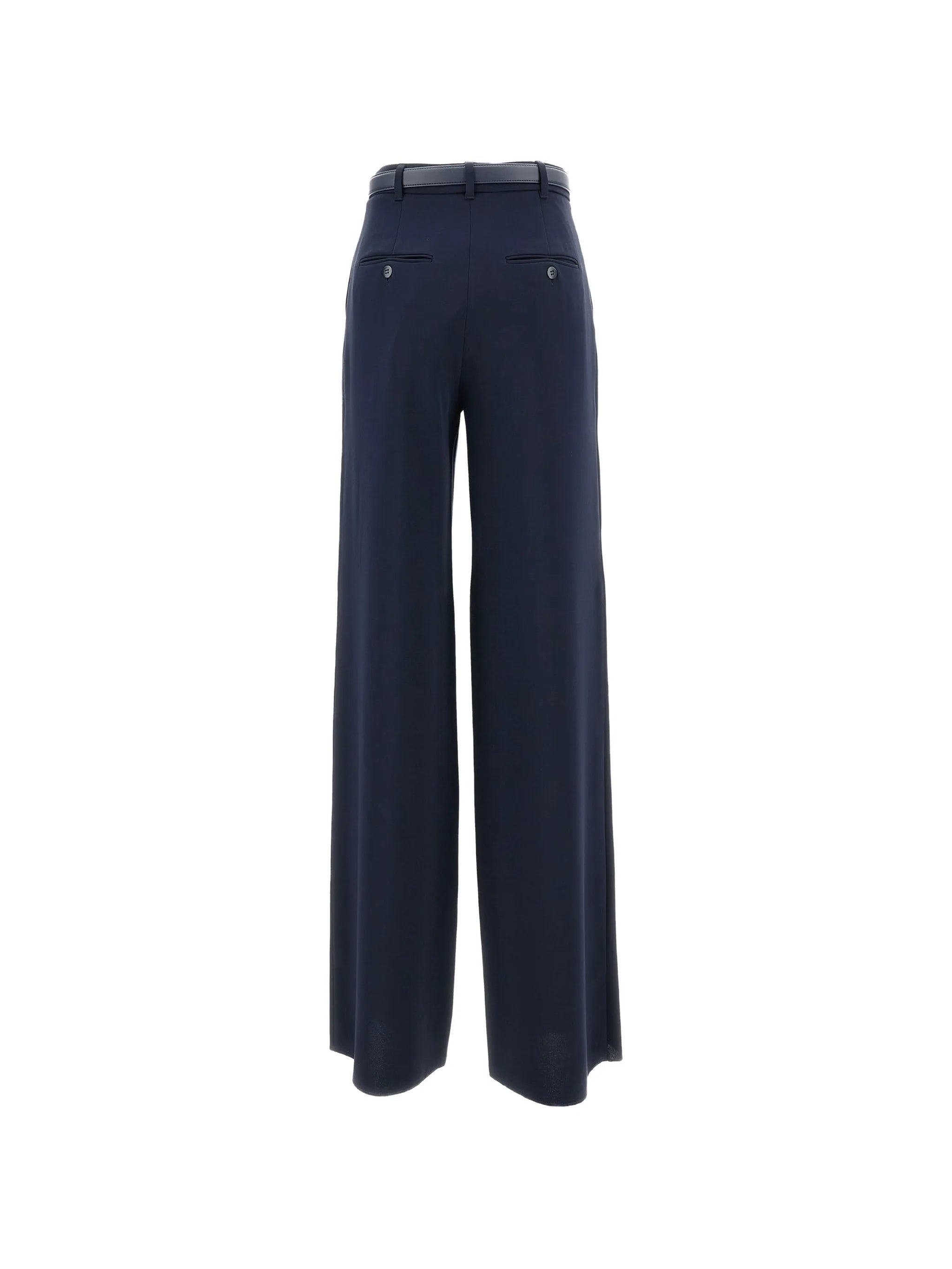 Blue Amico High-Waisted Wide-Leg Trousers