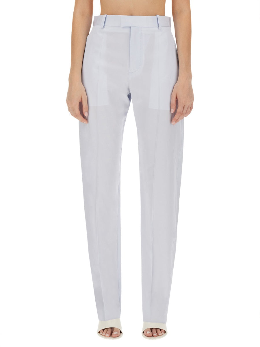 Wide Leg Straight Cut Pants with Flowing Drape