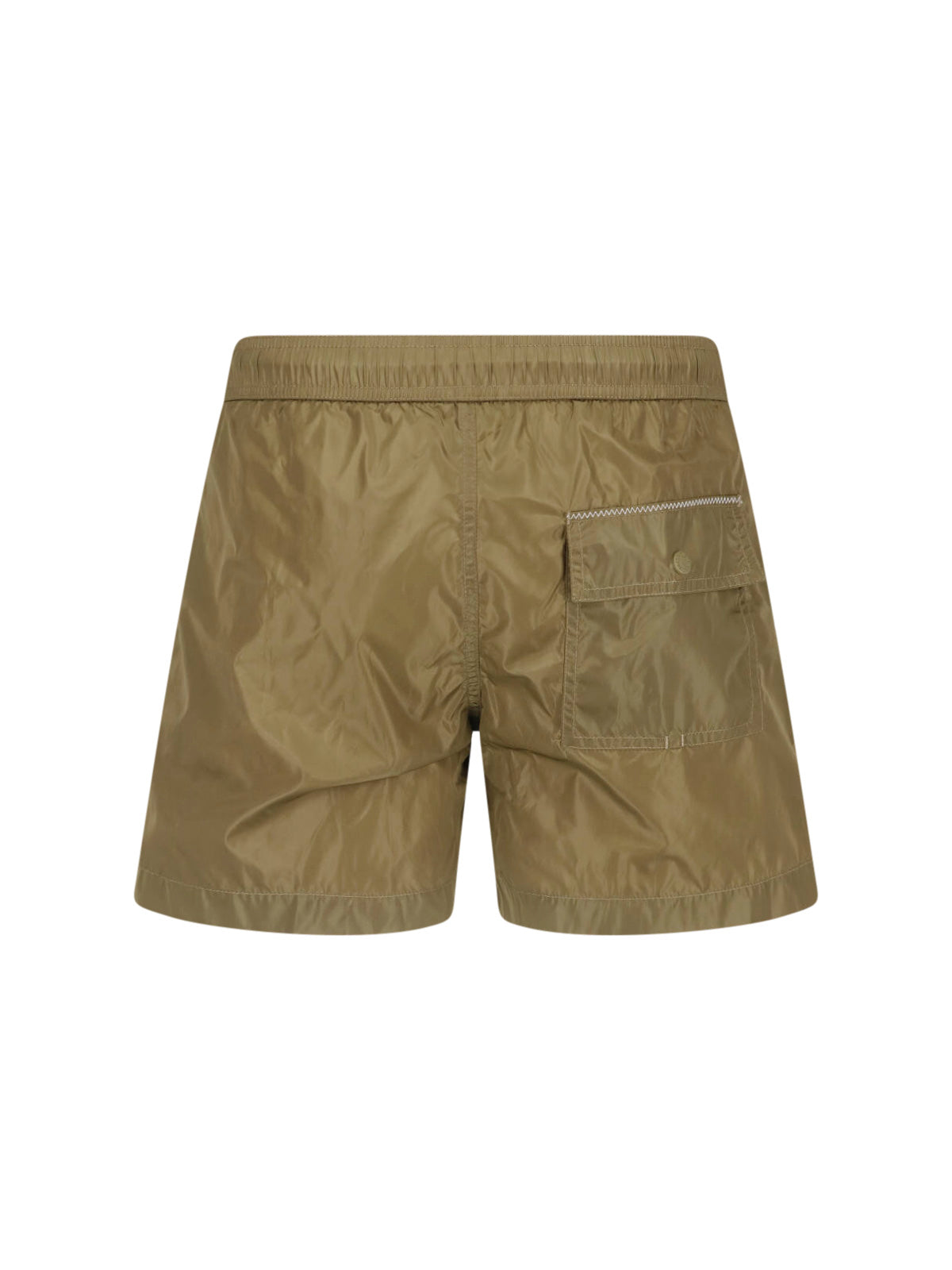 Olive Green Mid-Rise Swim Shorts