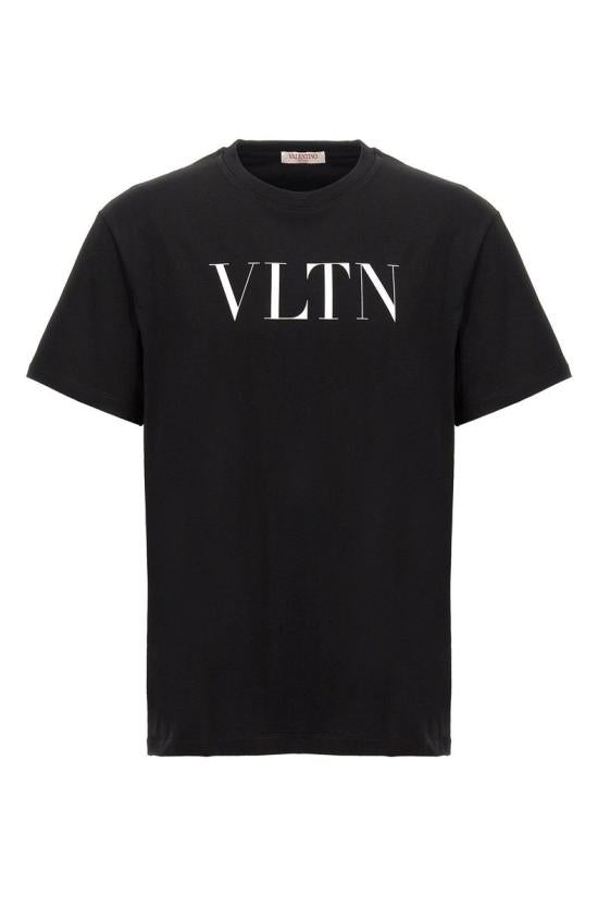 Crew Neck Black T-Shirt with Bold Logo Detail