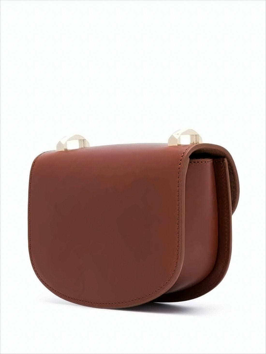Structured Brown Cowhide Leather Crossbody Bag