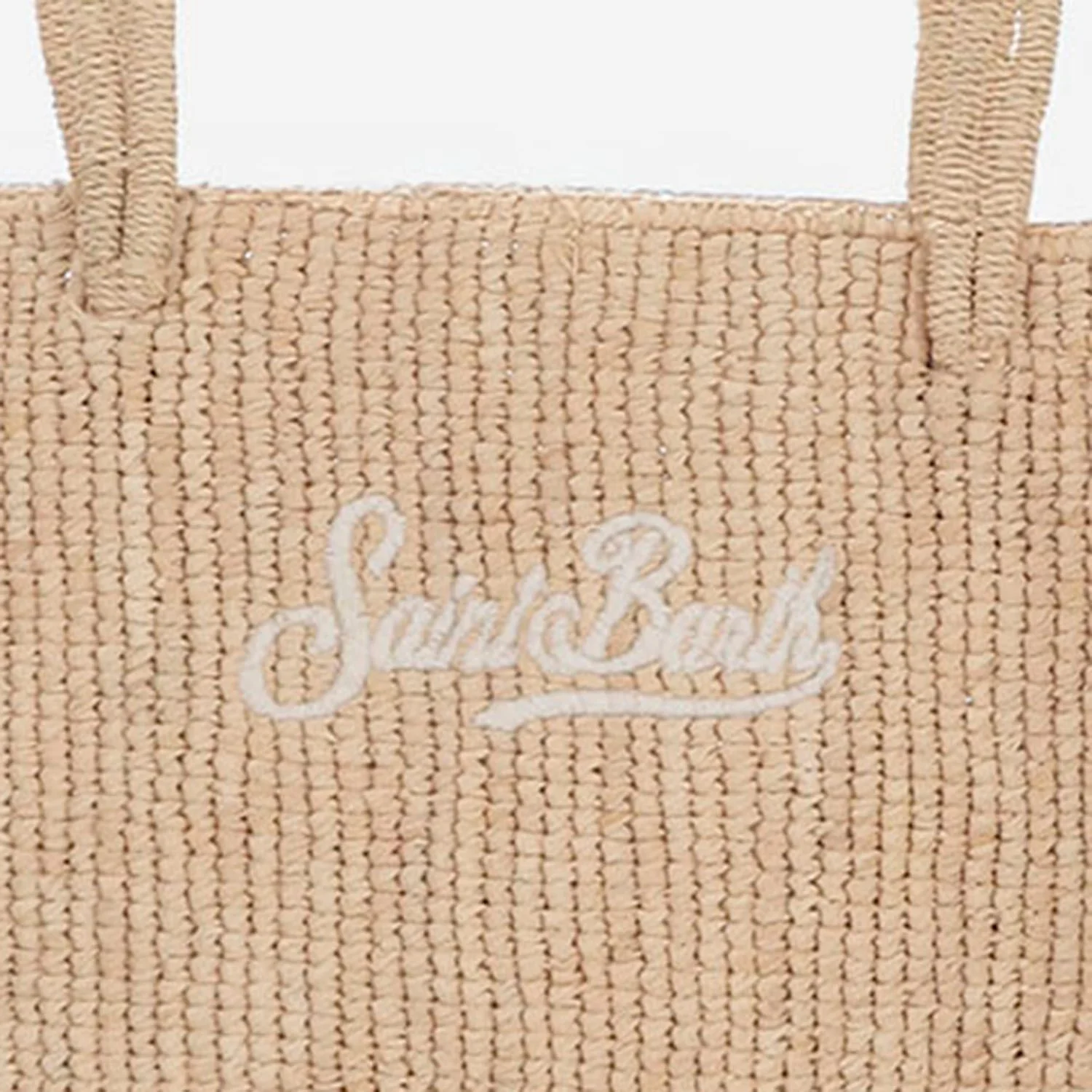 Natural Woven Tote Bag with Embroidered Logo