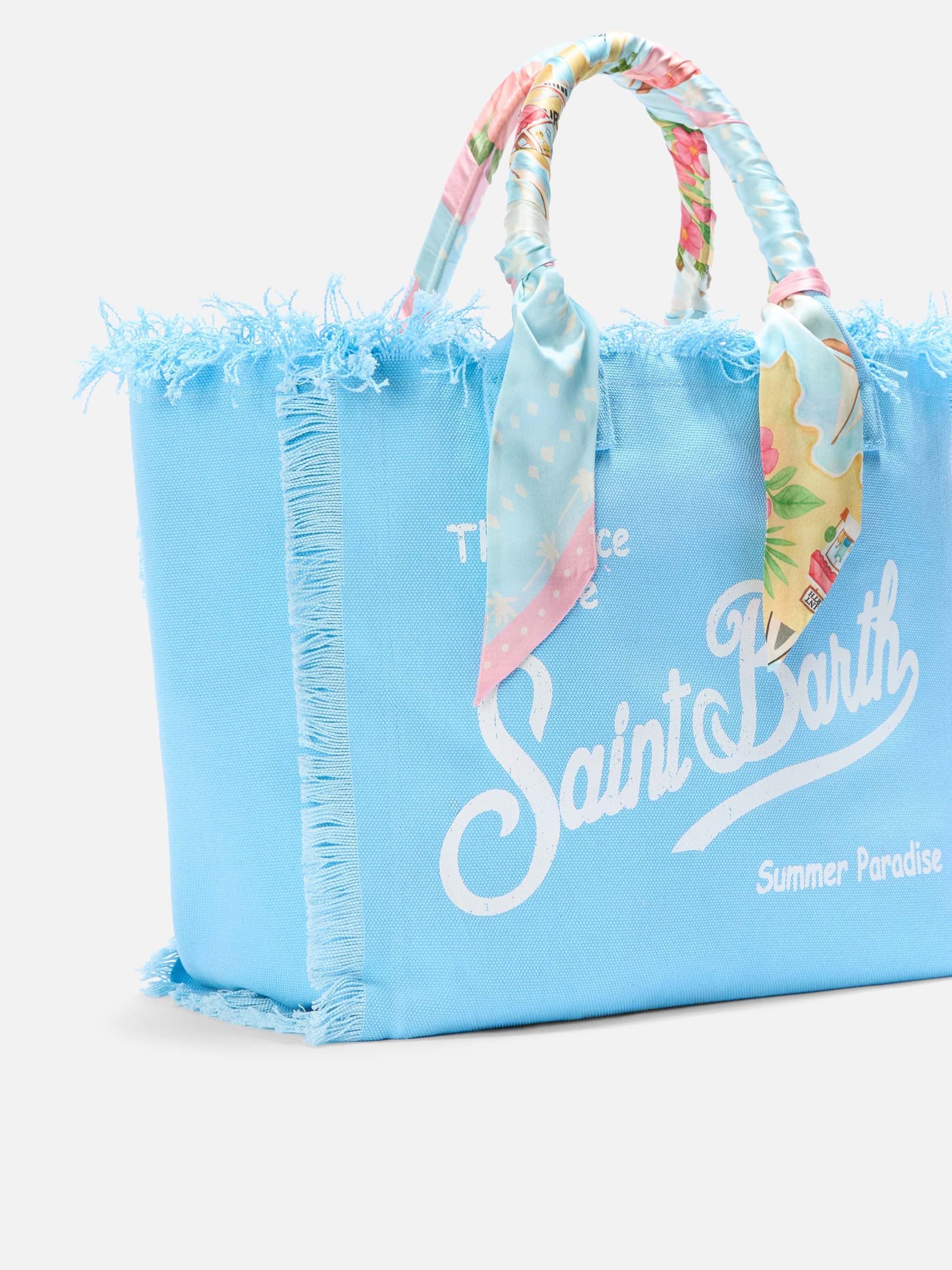 Frayed Edge Light Blue Tote Bag