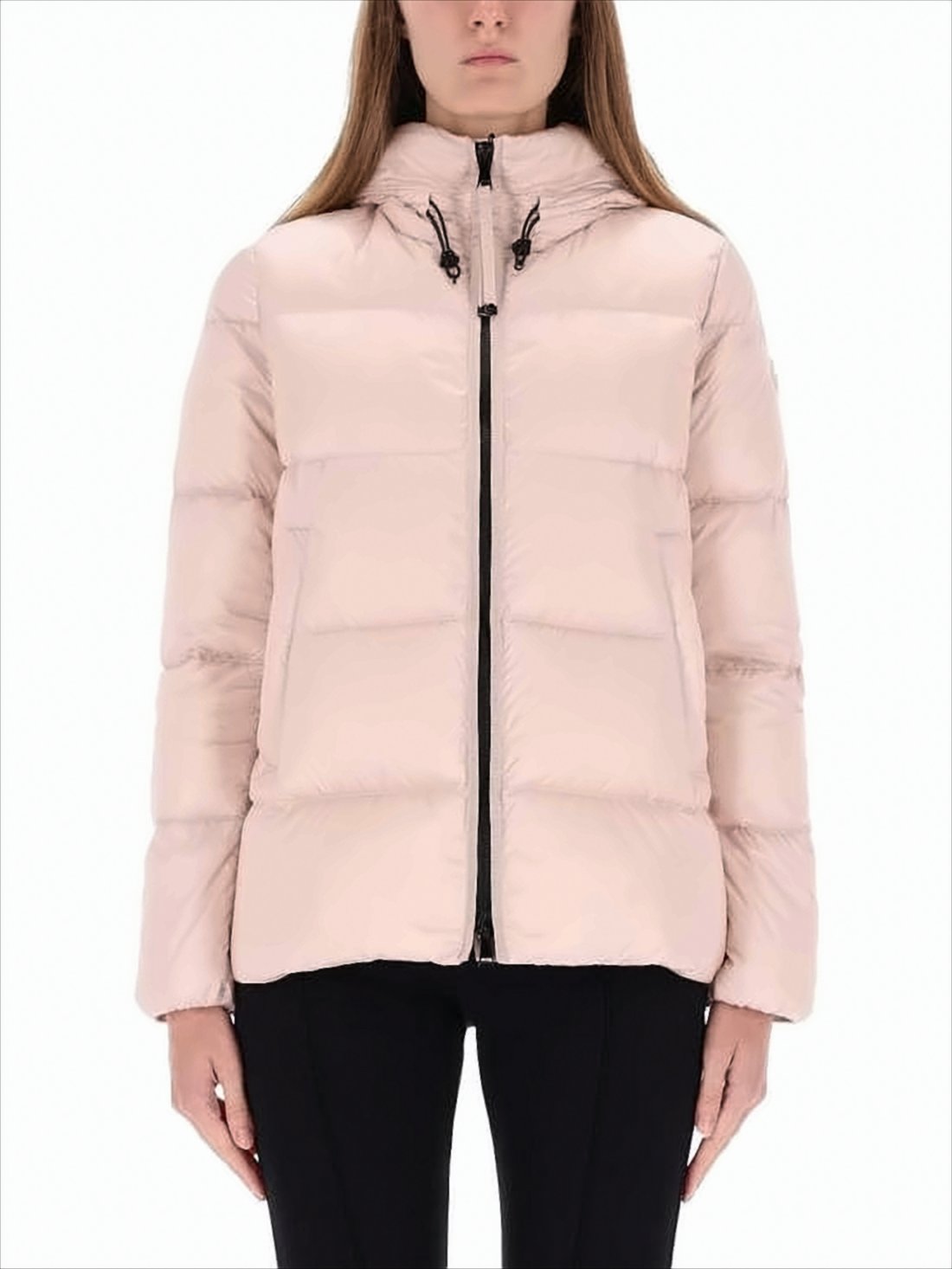 Quilted Short Down Jacket with Glossy Finish