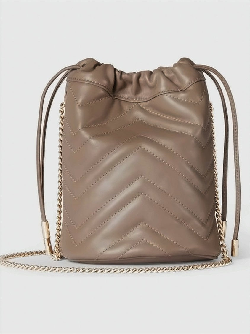 Chevron-Quilted Leather Shoulder Bag