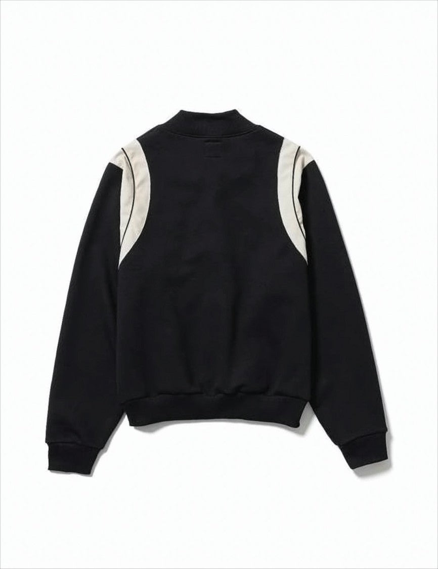 Contrast Panel Bomber Jacket With Emblem